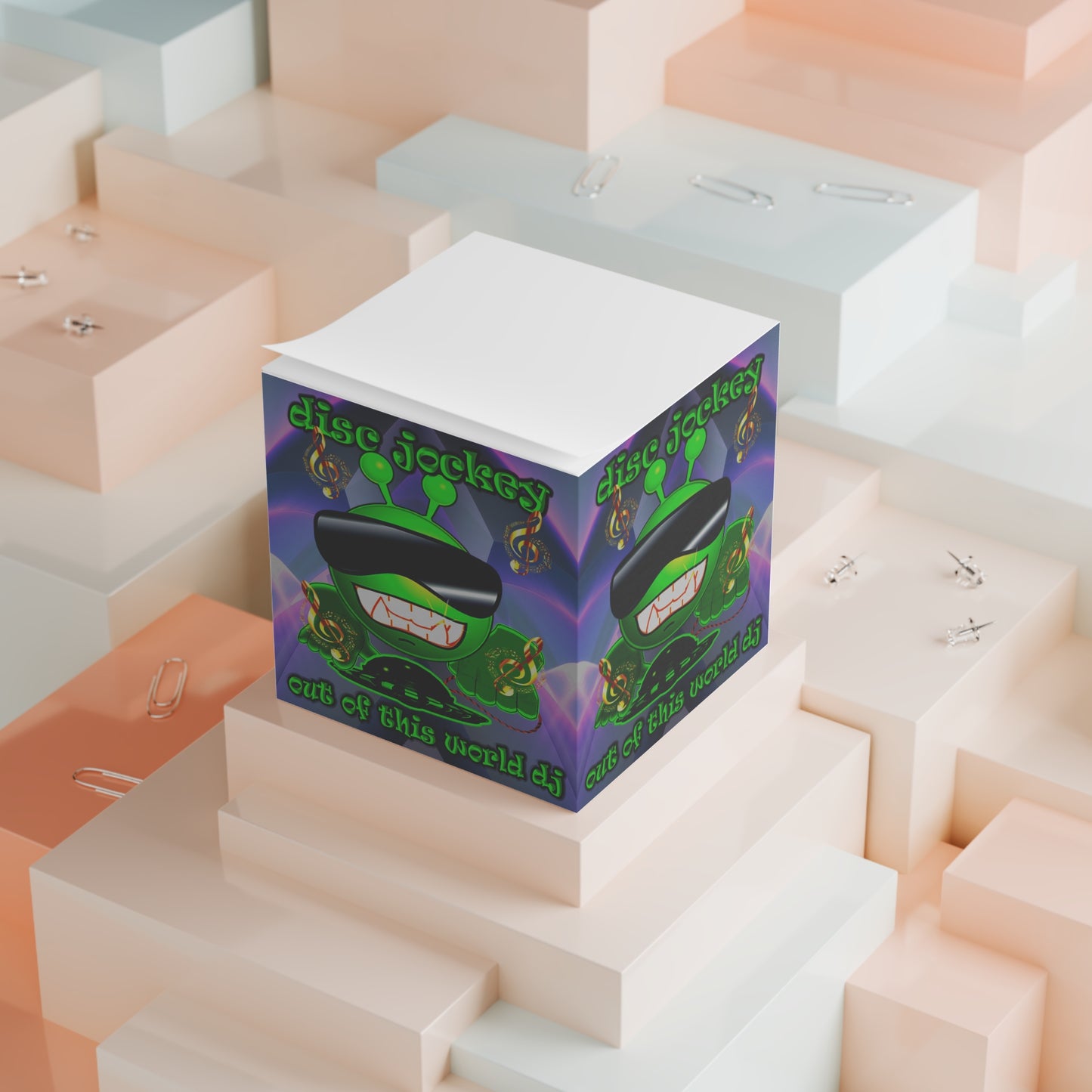 disc jockey - note cube (grey-pink wave)