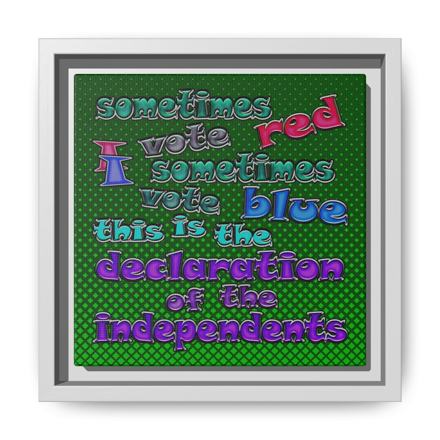 declaration of the independents - framed canvas art (logo green)