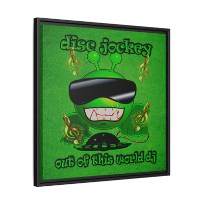 disc jockey - framed canvas art (green turf)