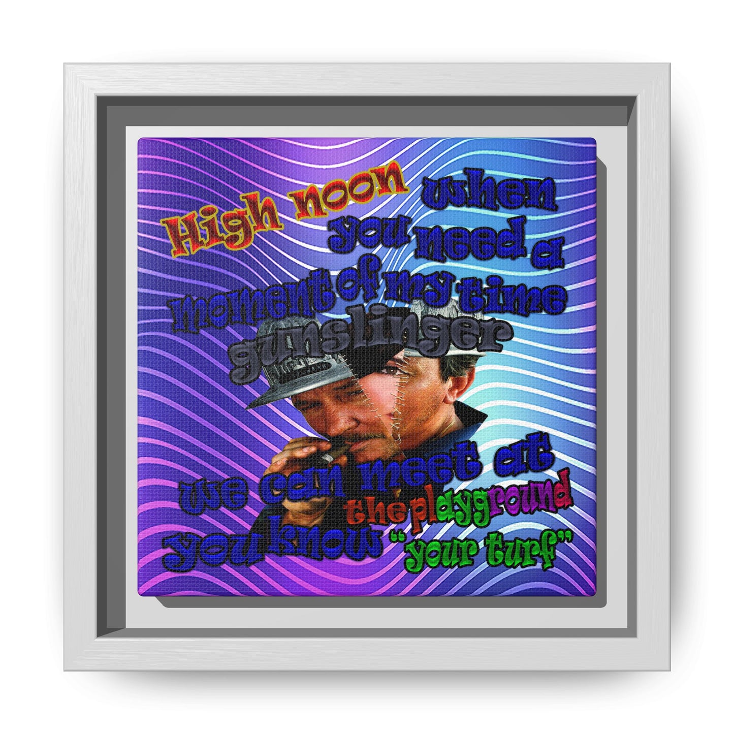 high noon - framed canvas art (purple wave)