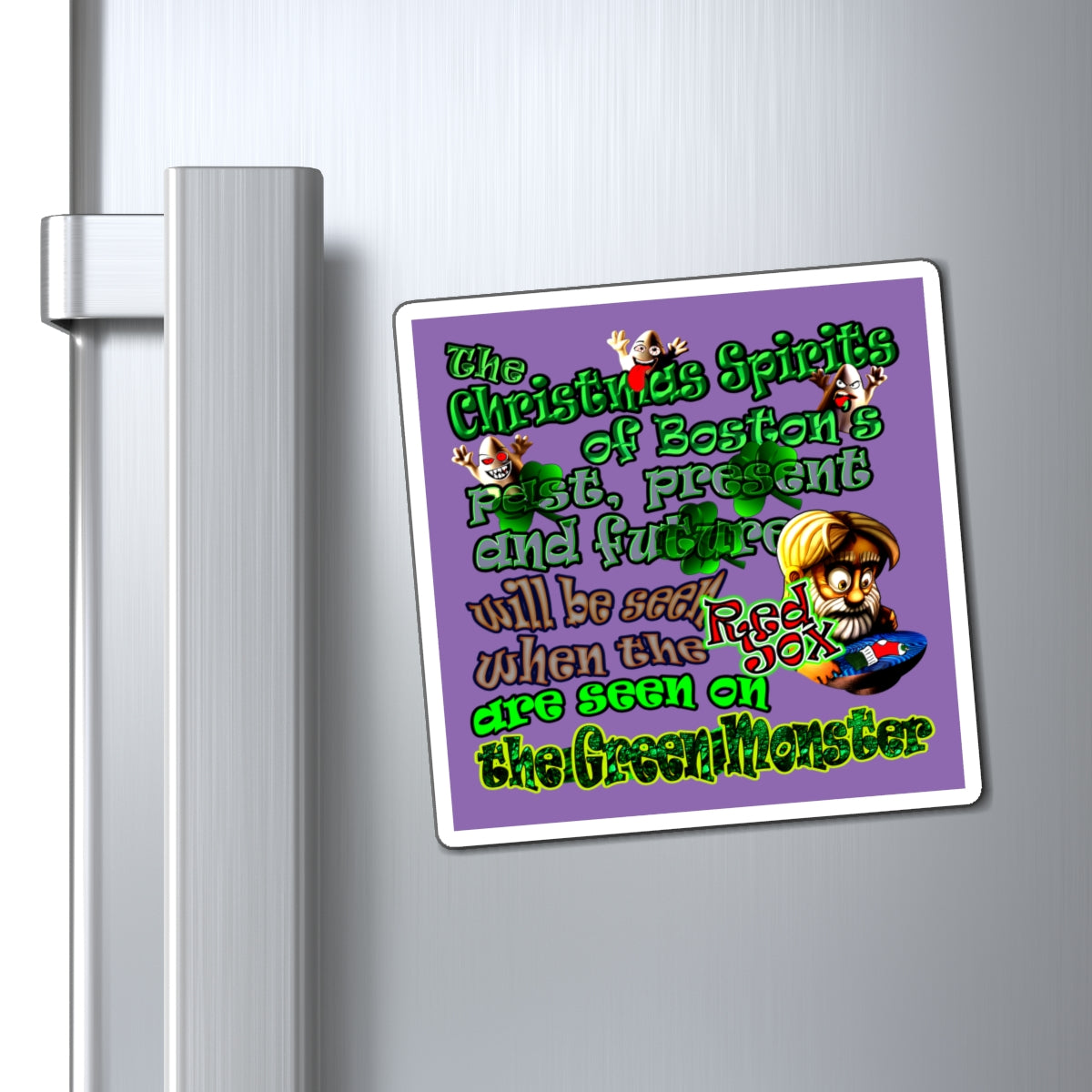 christmas spirits of boston - Magnets - (light purple)