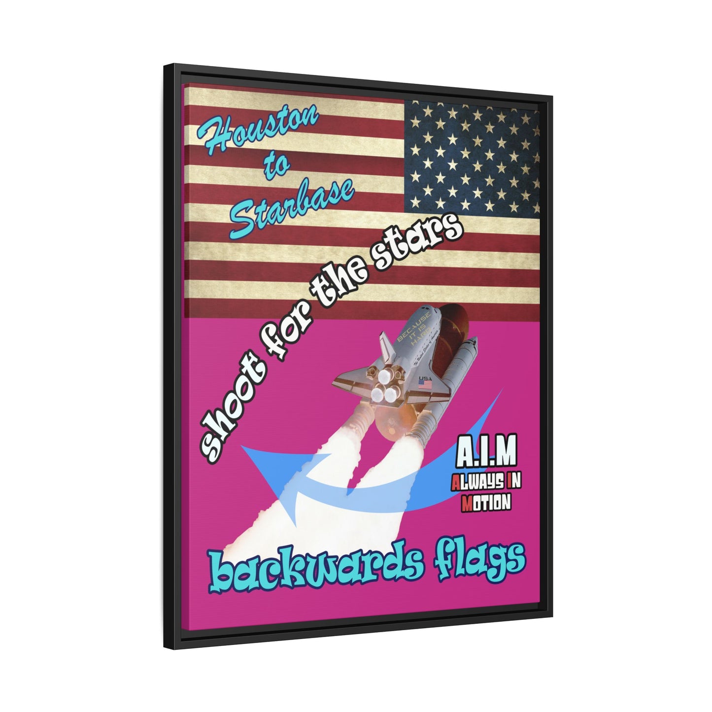 shoot for the stars - framed canvas art (pink)