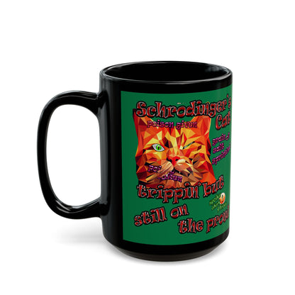 schrodinger's cat - Black Mug (dark green)