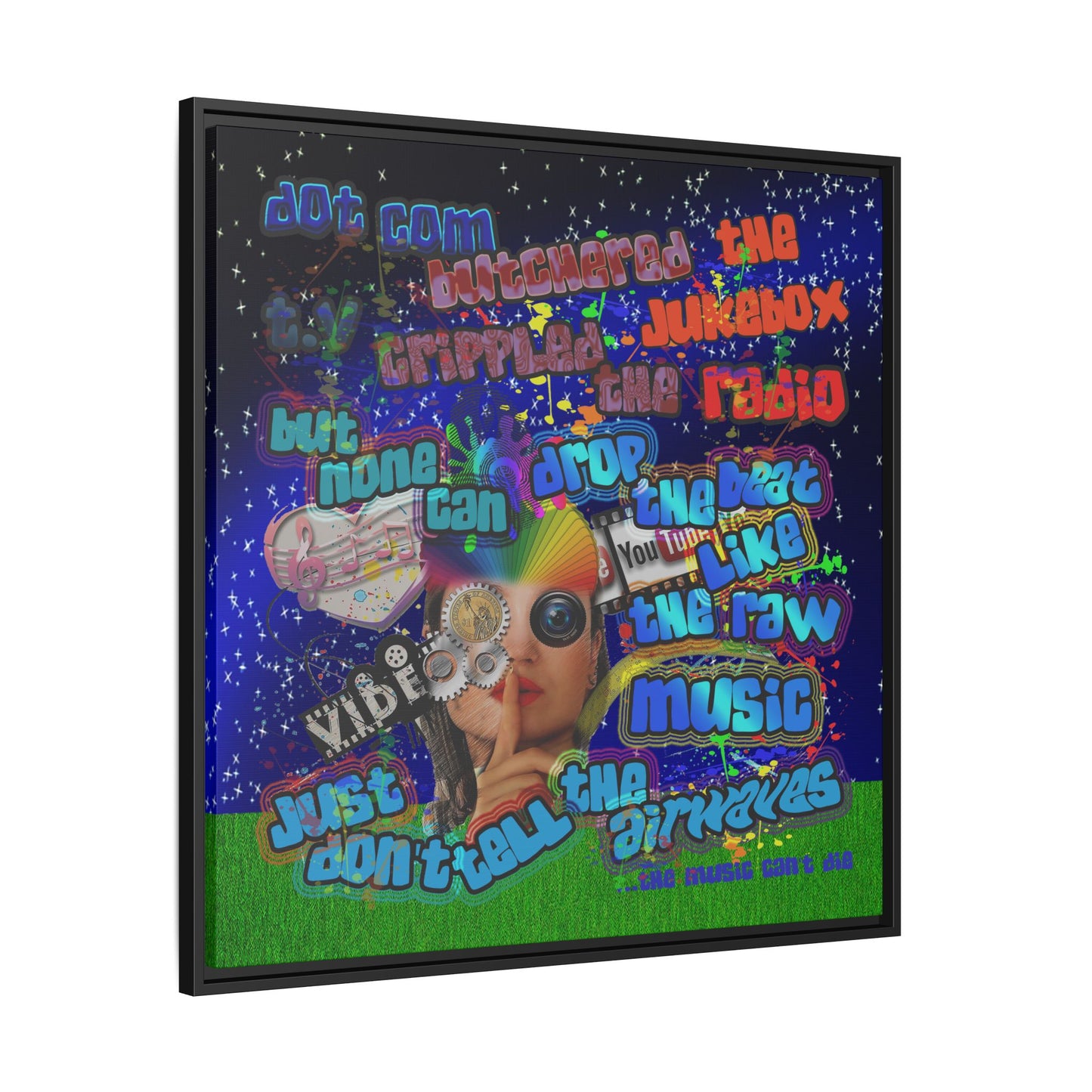 drop the beat - framed canvas art ('snoops' background)