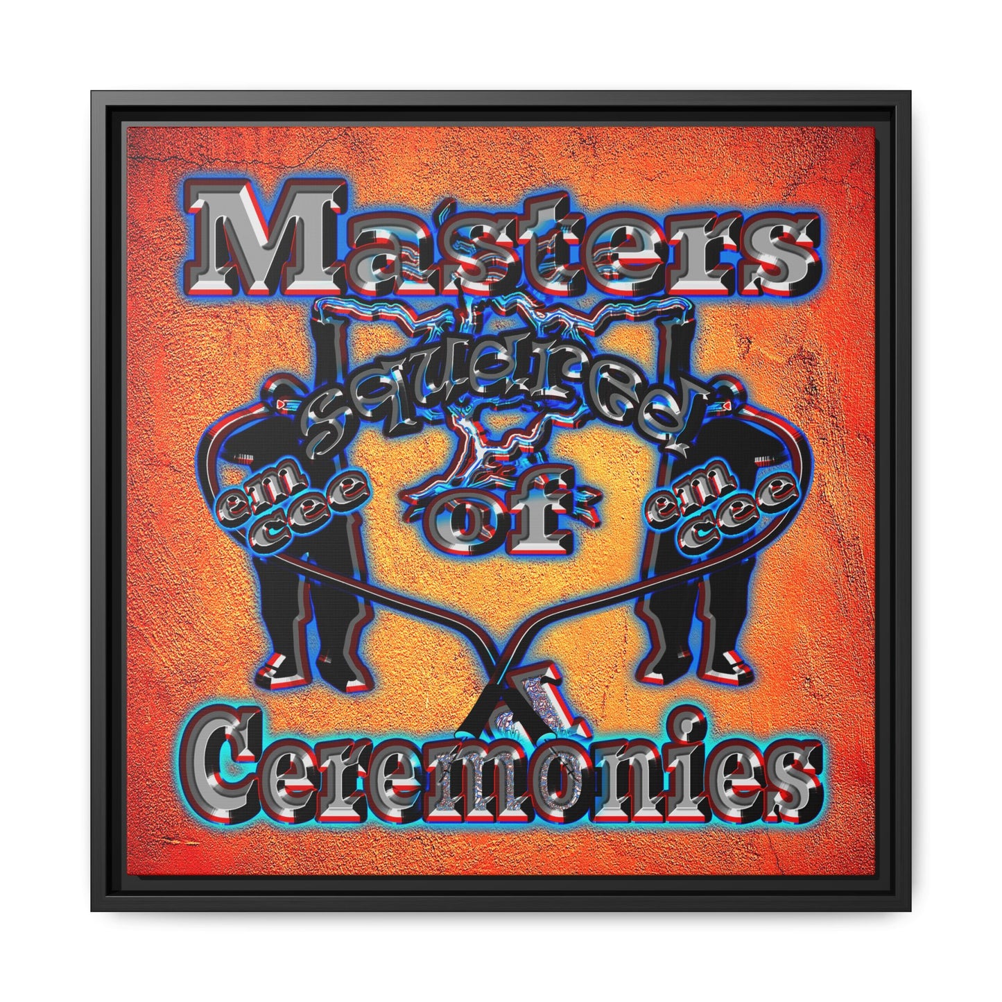 em cee squared - framed canvas art (burnt orange)