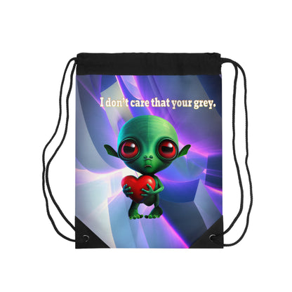 I don't care that your grey - Drawstring Bag (grey-pink wave)