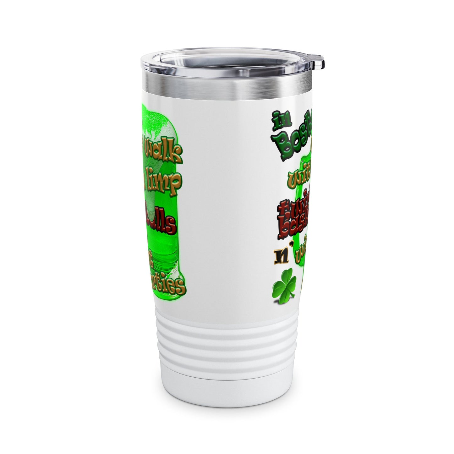 celtics logo - Ringneck Tumbler, 20oz (white)