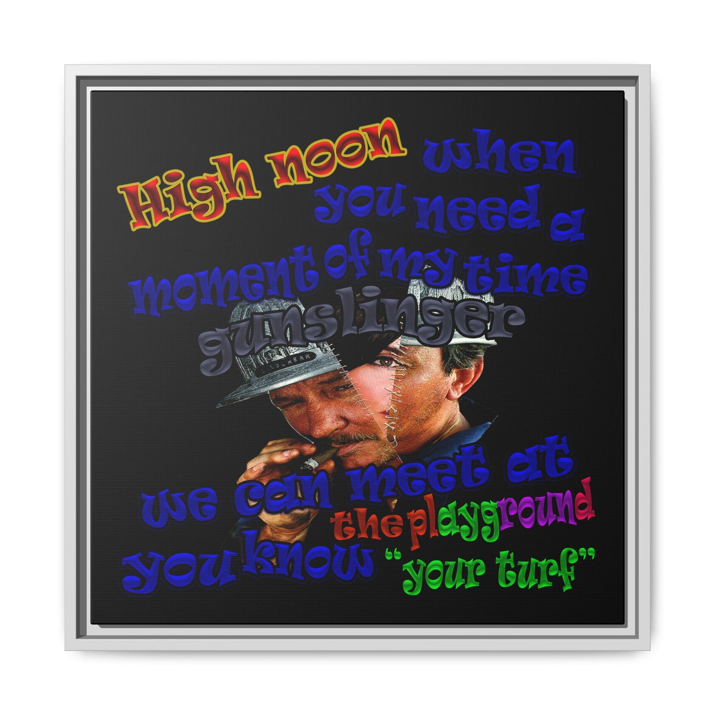 high noon - framed canvas art (black)