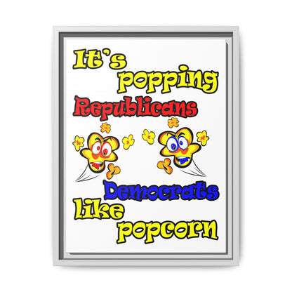 popping like popcorn - framed canvas art (white)
