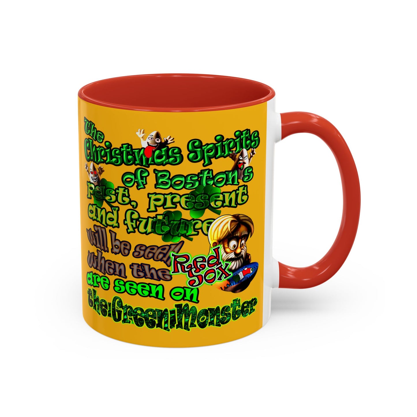christmas spirits of boston - Accent Mug (yellow)