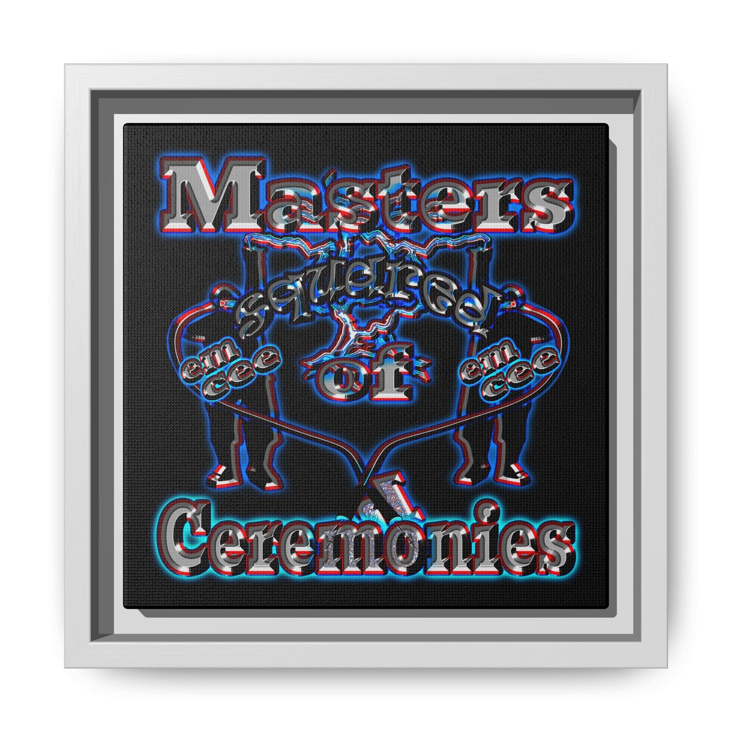 em cee squared - framed canvas art (black)