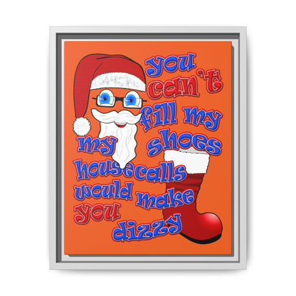 santa's shoes - framed canvas art (orange)