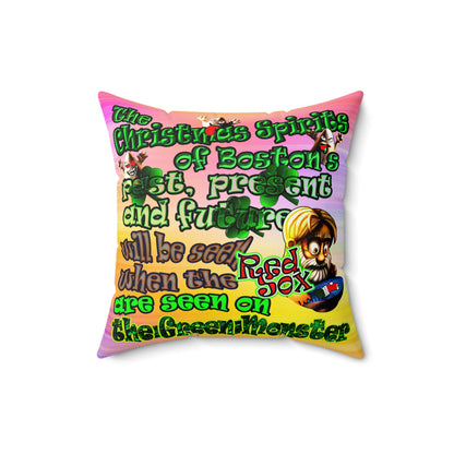christmas spirits of boston - Faux Suede Square Pillow - (color blur)