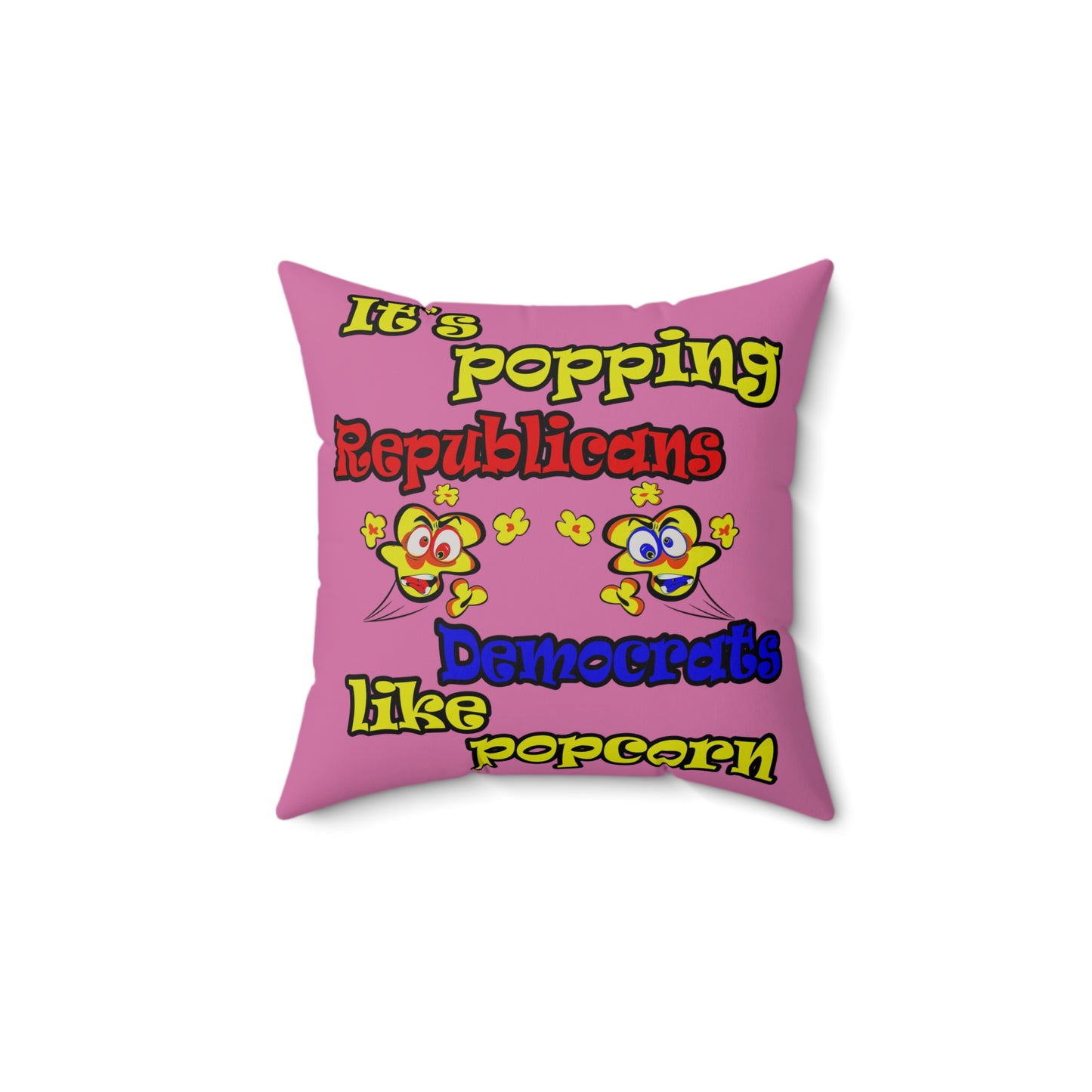 popping like popcorn - Faux Suede Square Pillow - (light pink)