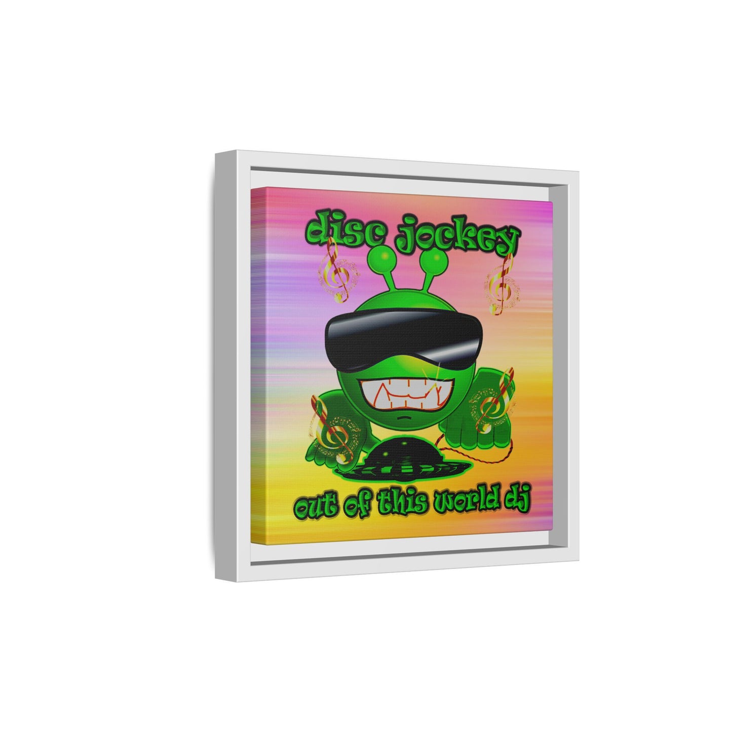 disc jockey - framed canvas art (color blur)