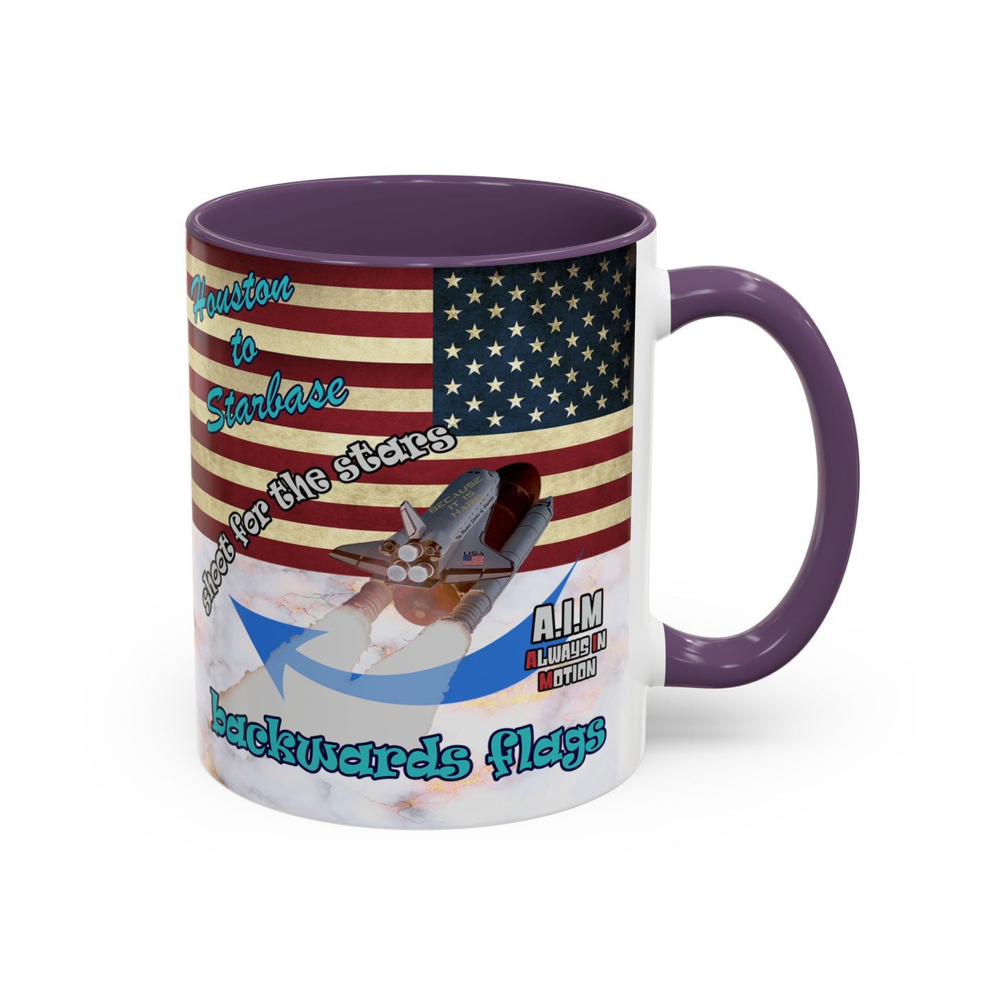 shoot for the stars - Accent Mug (white marble)