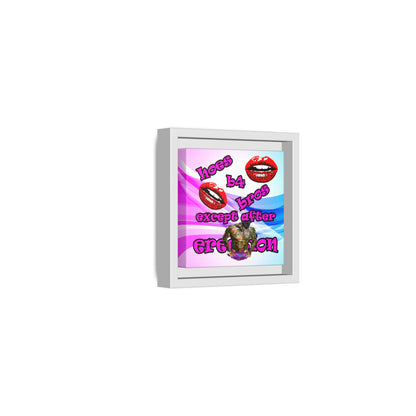 hoes b4 bros - framed canvas art (light blue-pink wave)