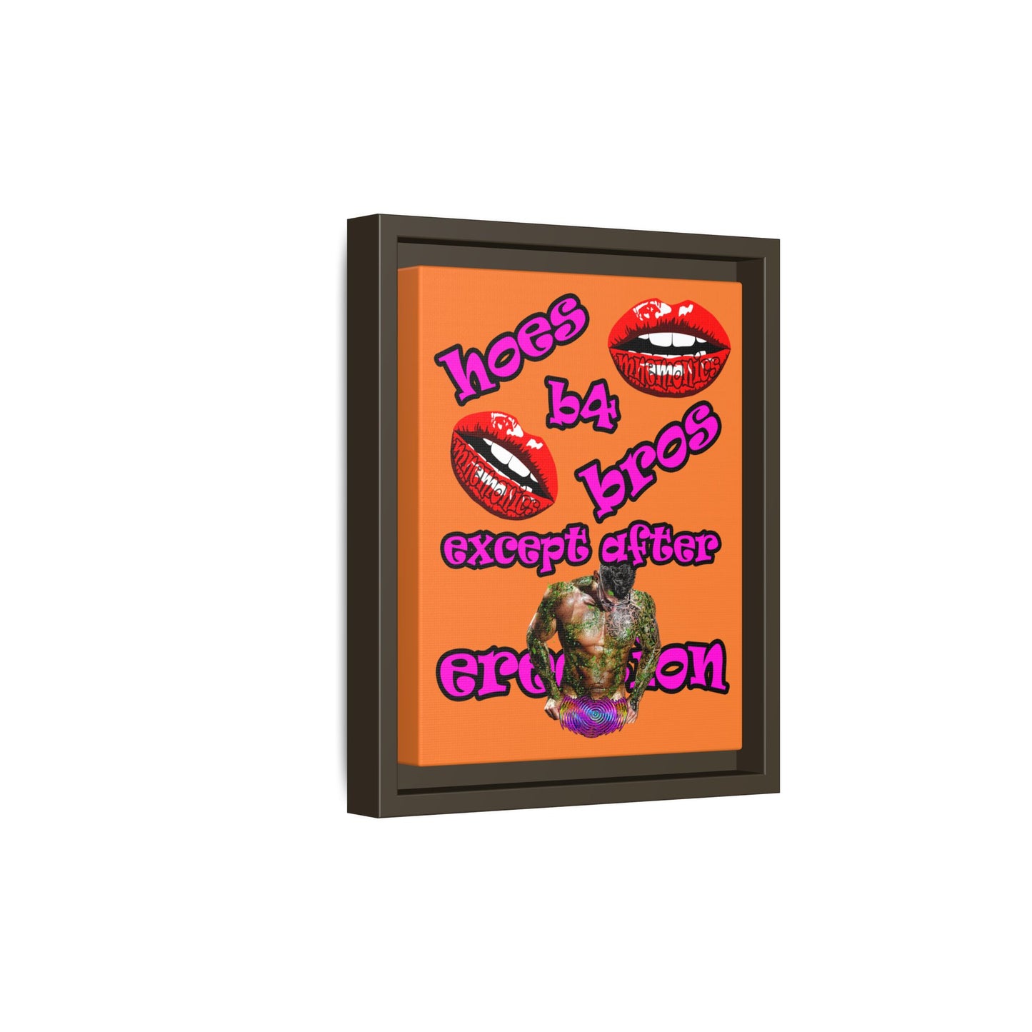 hoes b4 bros - framed canvas art (crusta)