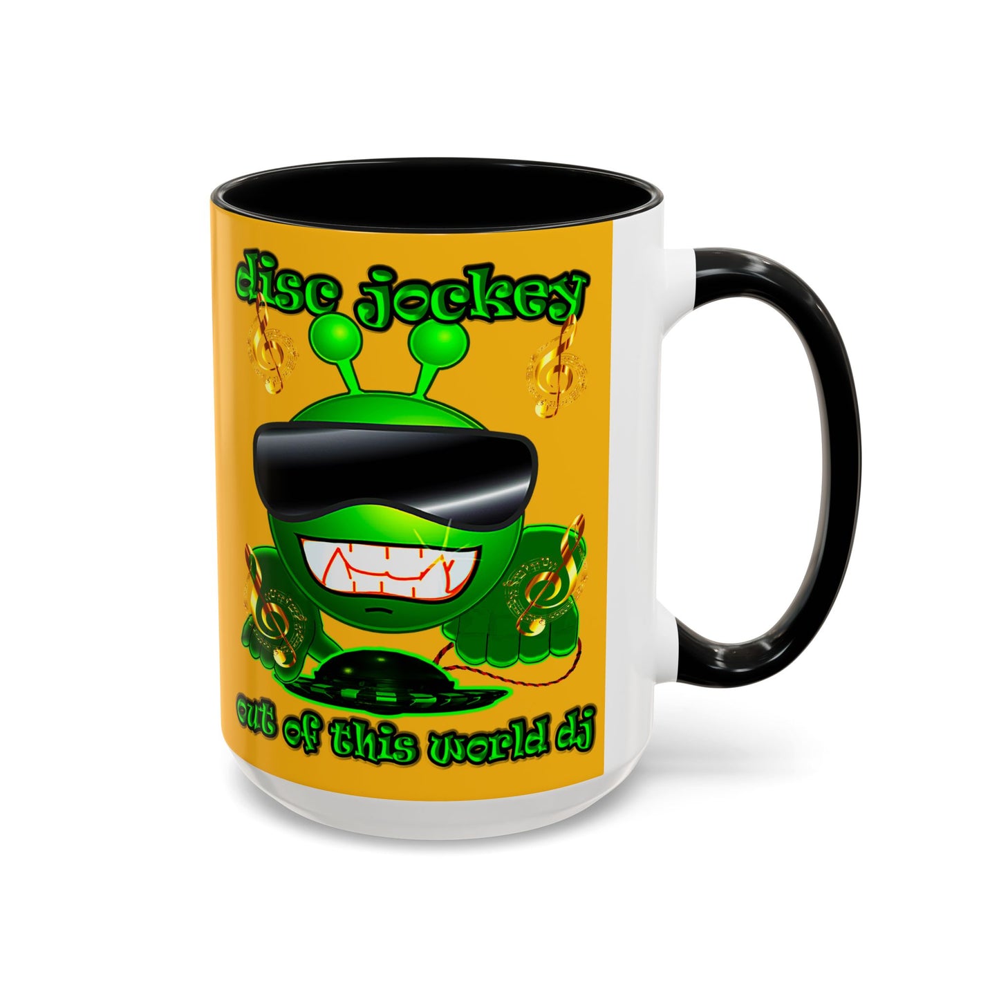 disc jockey - Accent Mug (yellow)
