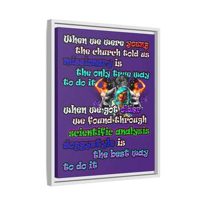 doggystyle - framed canvas art (purple)