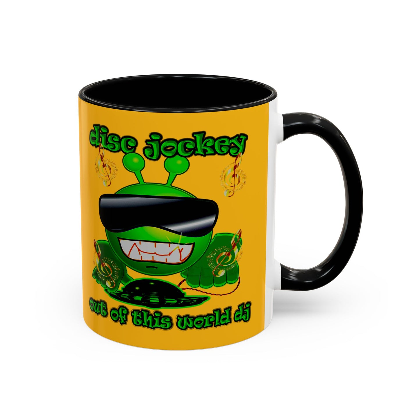 disc jockey - Accent Mug (yellow)