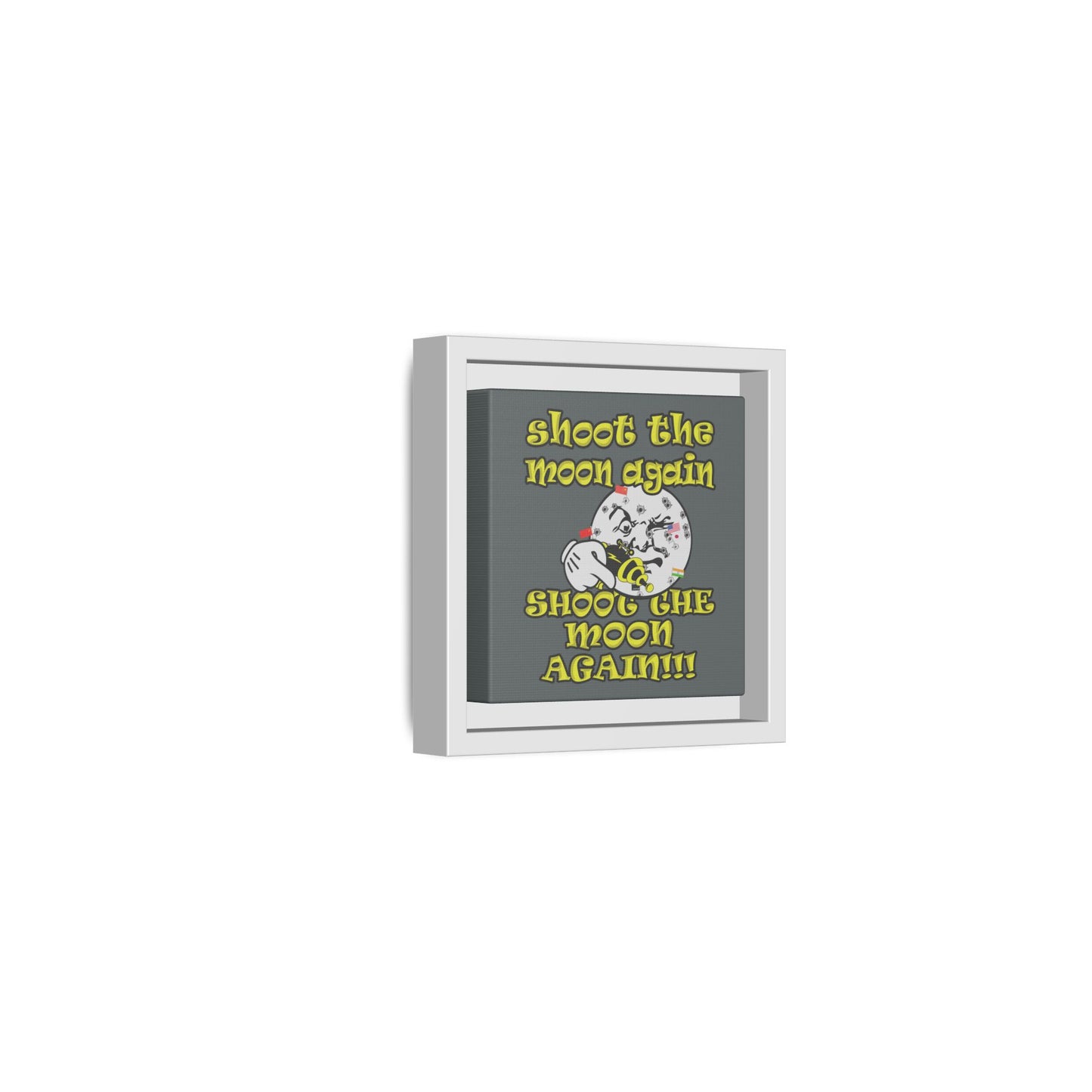 shoot the moon again - framed canvas art (dark grey)