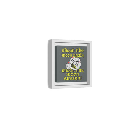 shoot the moon again - framed canvas art (dark grey)