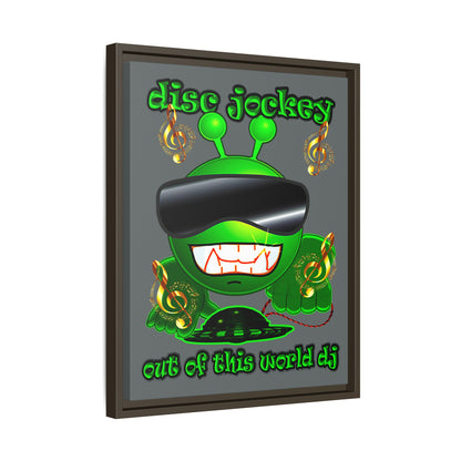 disc jockey - framed canvas art (dark grey)