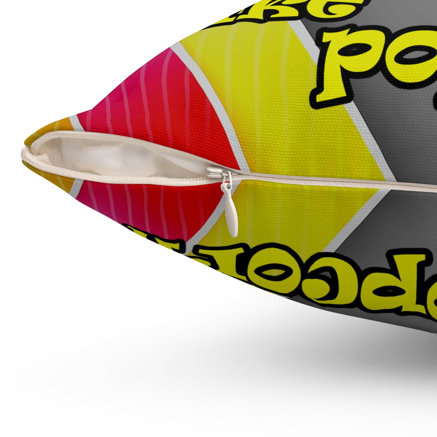 popping like popcorn - Spun Polyester Square Pillow - (rainbow split)