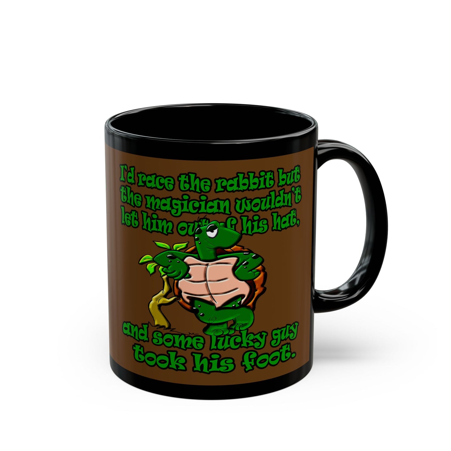 turtle race - Black Mug (brown)
