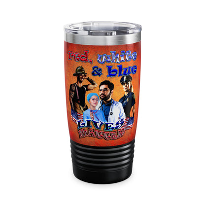 rw&b lives matter - Ringneck Tumbler, 20oz (burnt orange)