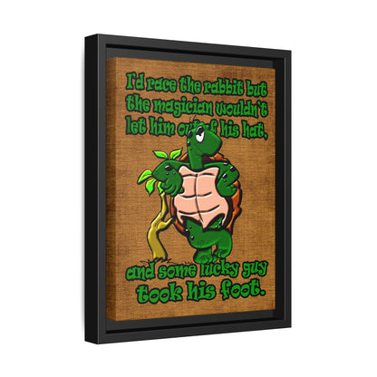 turtle race - framed canvas art (brown papyrus)
