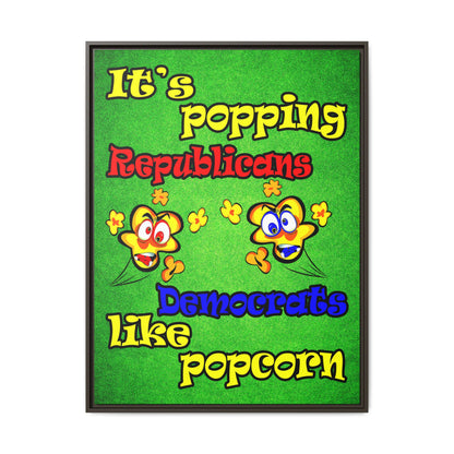 popping like popcorn - framed canvas art (green turf)