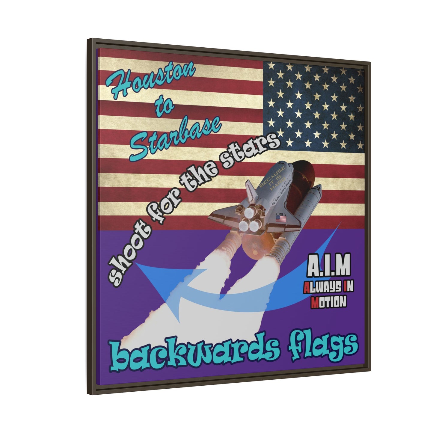 shoot for the stars - framed canvas art (purple)