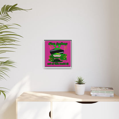 disc jockey - framed canvas art (pink)