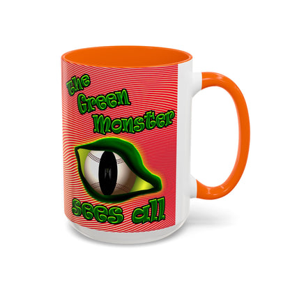 green monster - Accent Mug (yellow-orange wave)