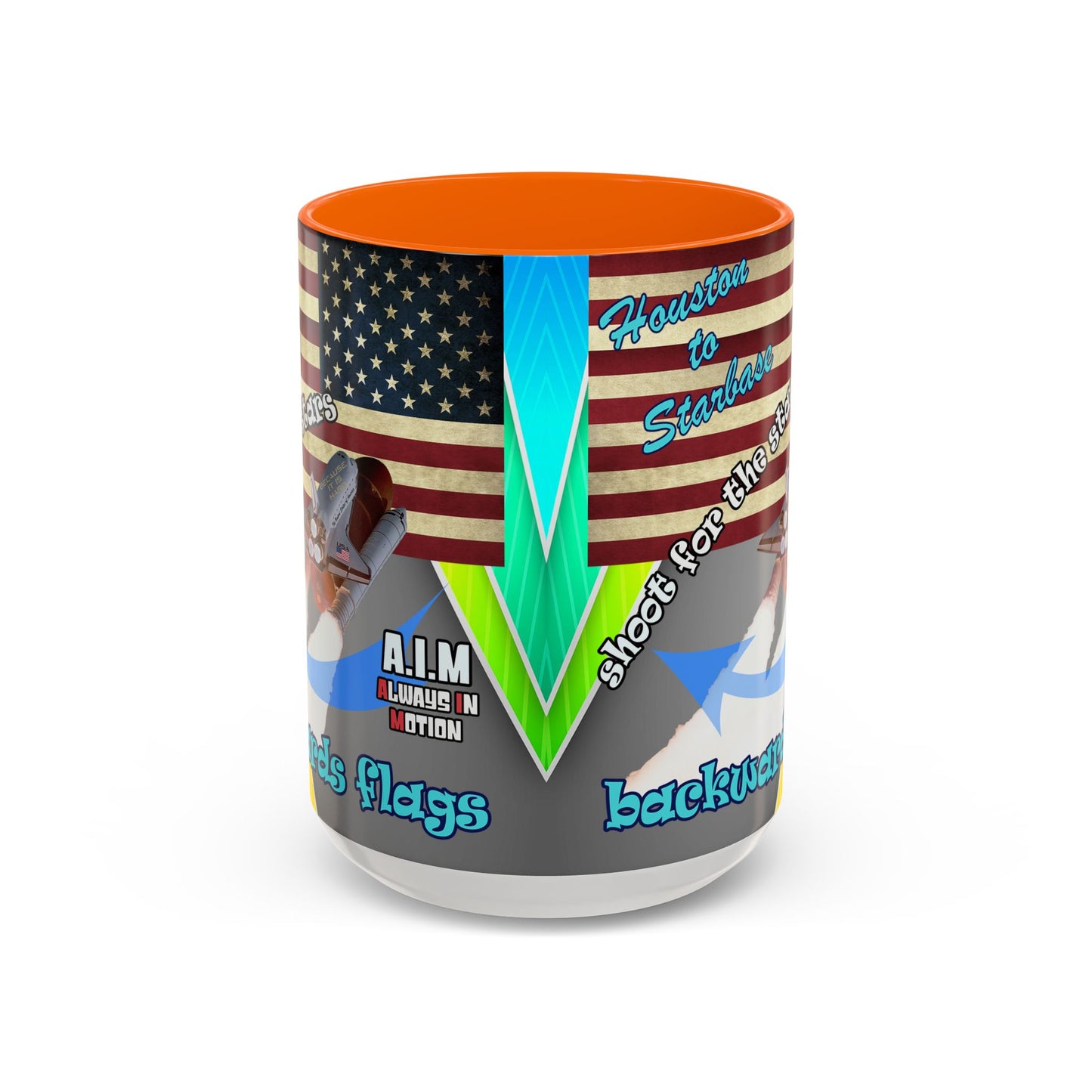 shoot for the stars - Accent Mug (rainbow split)