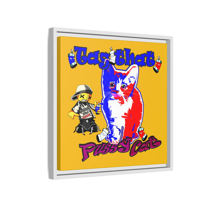 tag that - framed canvas art (yellow)
