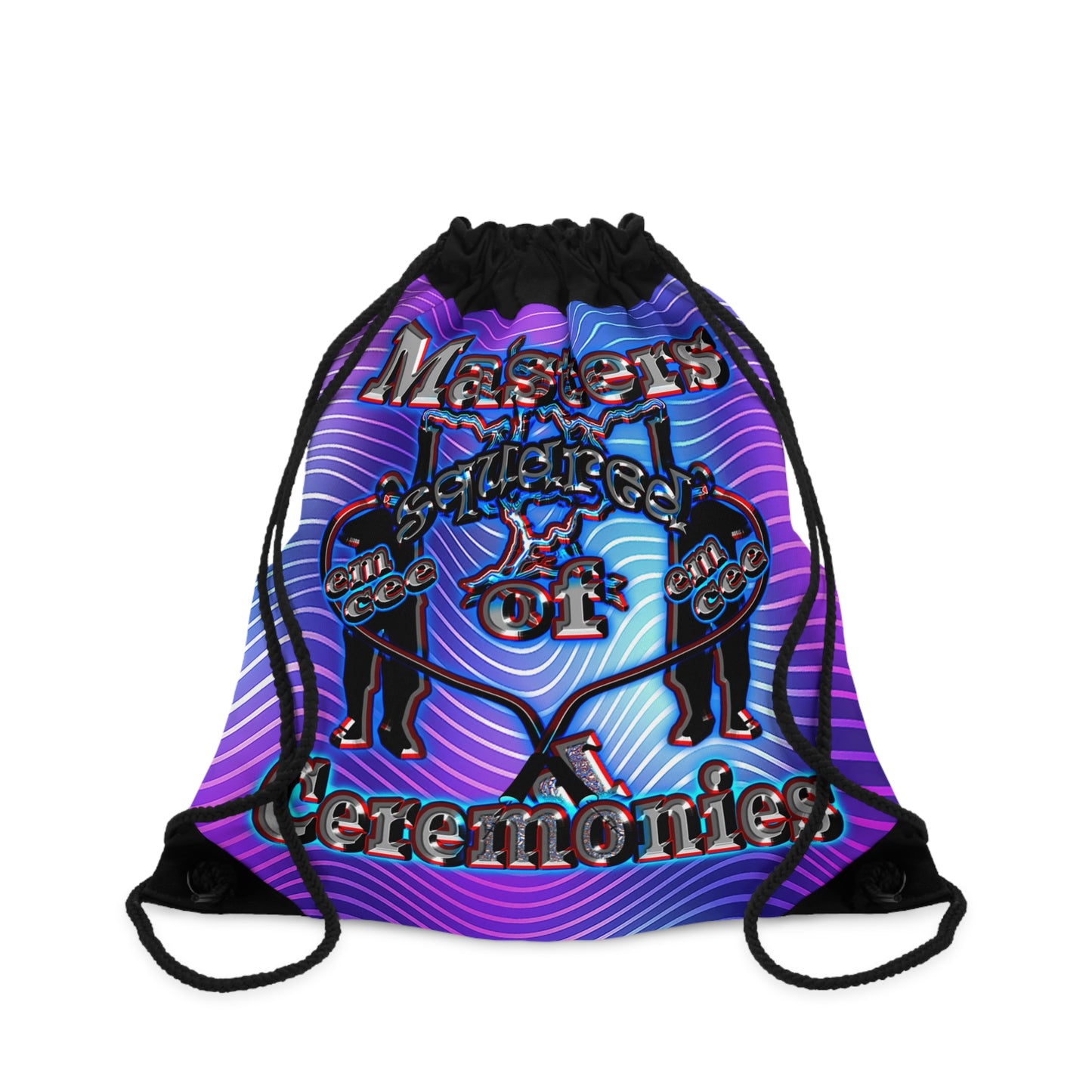 em cee squared - Drawstring Bag (purple wave)