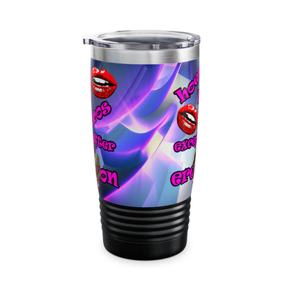 hoes b4 bros - Ringneck Tumbler, 20oz (grey-pink wave)