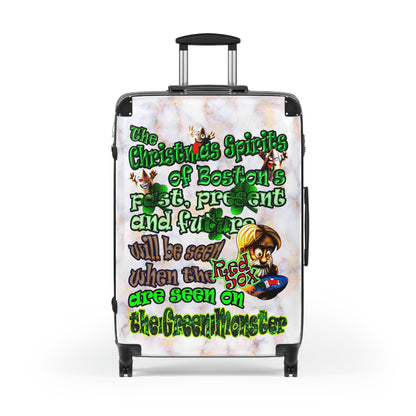 christmas spirits of boston - Suitcase (white marble)