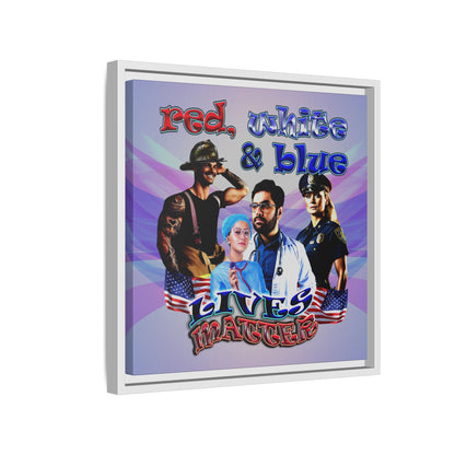 rw&b lives matter - framed canvas art (light blue-pink wave)