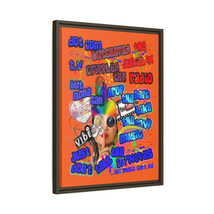 drop the beat - framed canvas art (orange)