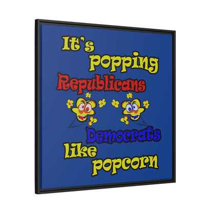 popping like popcorn - framed canvas art (dark blue)