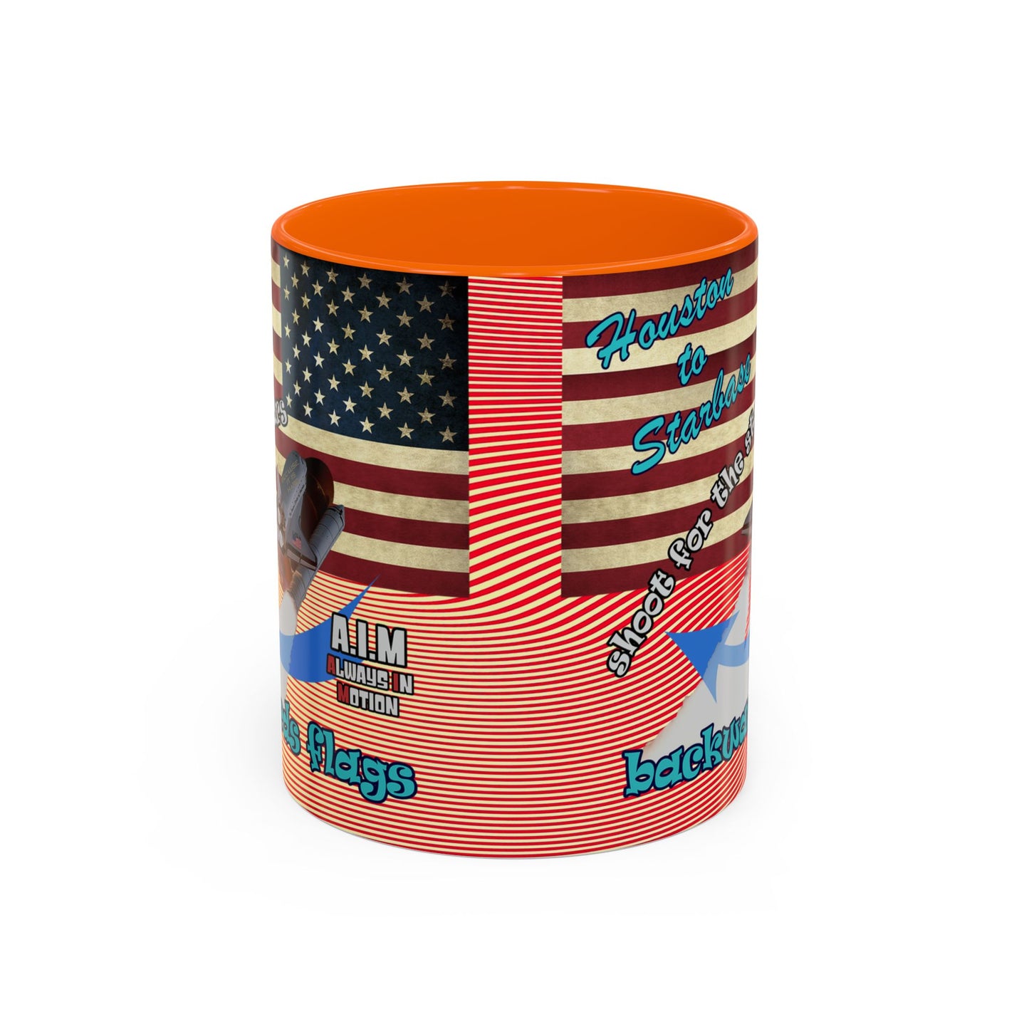 shoot for the stars - Accent Mug (yellow-orange wave)