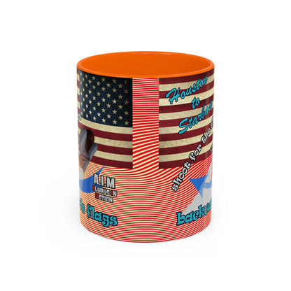 shoot for the stars - Accent Mug (yellow-orange wave)