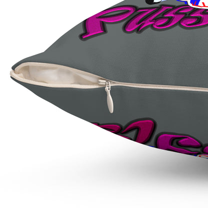 tag that - Spun Polyester Square Pillow - (dark grey)