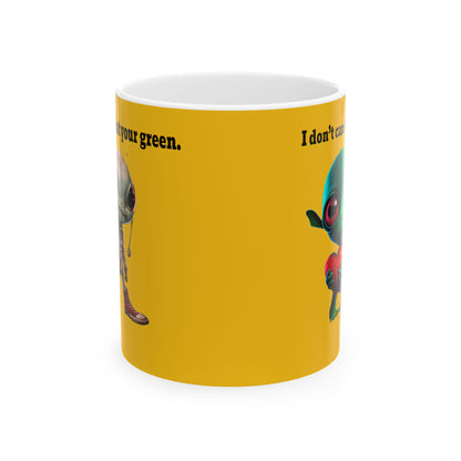 I don't care that your grey - White Mug (yellow)