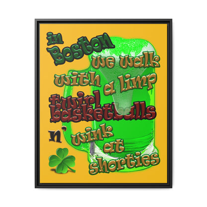 celtics logo - framed canvas art (yellow)