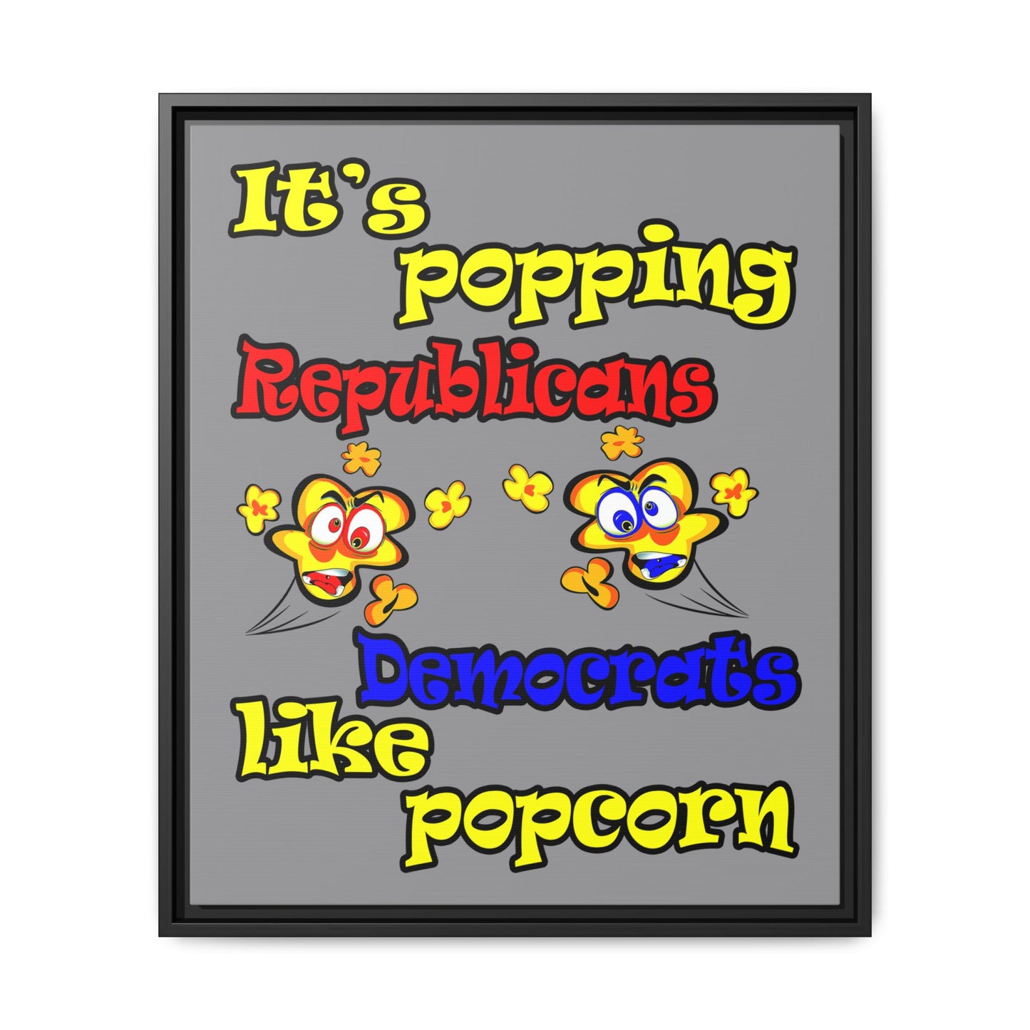 popping like popcorn - framed canvas art (grey)